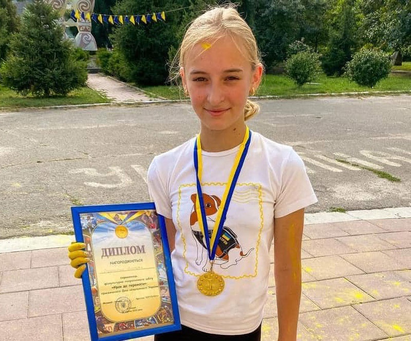 Переможниця забігу в Ржищеві Вікторія Стратійчук