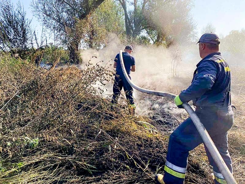 Рятувальники гасять торф в Сущанах,що на Кагарличчині 1