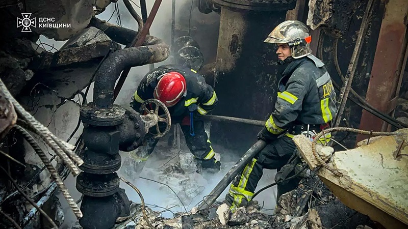 Наслідки атаки росії на Трипільску ТЕС в КИївській області