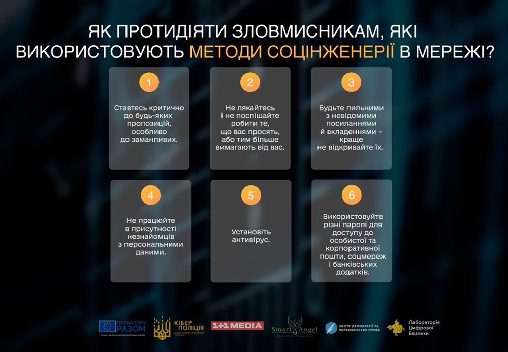 Способи протидії зловмисникам, які використовують методи соцінженерії в мережі