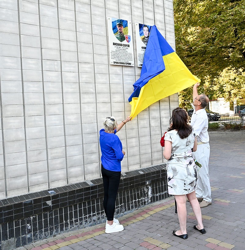 Відкриття меморіальних дощок загиблим Героям-випускникам на Кагарлицькому ліцеї №1