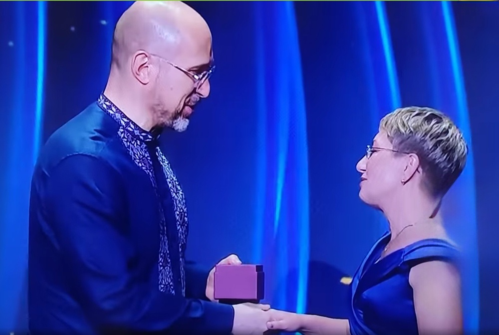 Тетяна Ткач, вчителька Кагарлицького ліцею №3, під час церемонії нагородження переможців та фіналістів премії Global Teacher Prize Ukraine 2024 