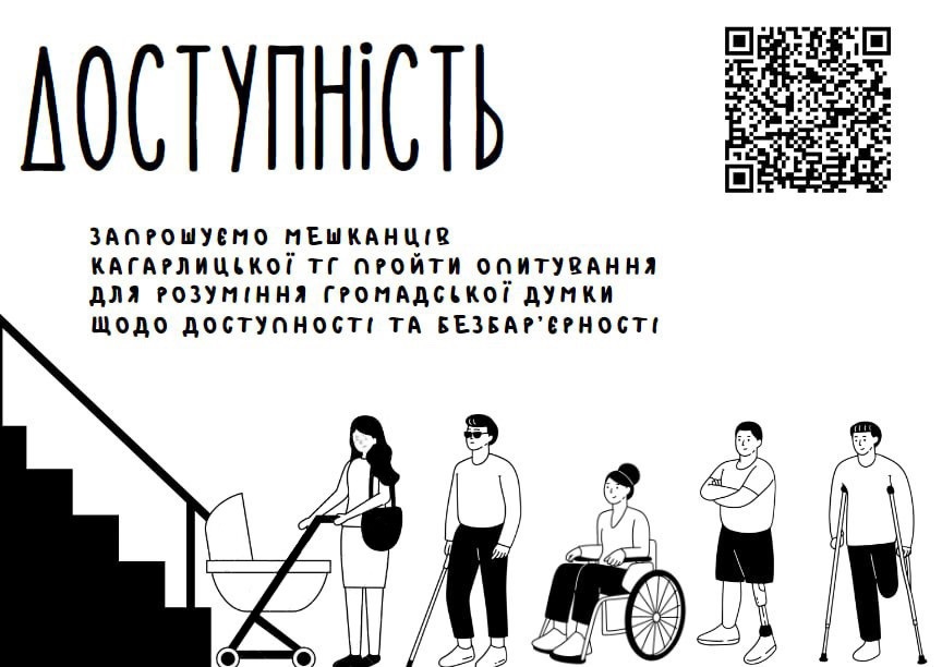 опитування для дослідження громадської думки щодо доступності й безбар’єрності в межах Кагарлицької МТГ.