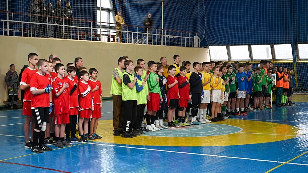 Під час церемонії відкриття змагань з мініфутболу в Кагарлику в проєкті Пліч-о-пліч