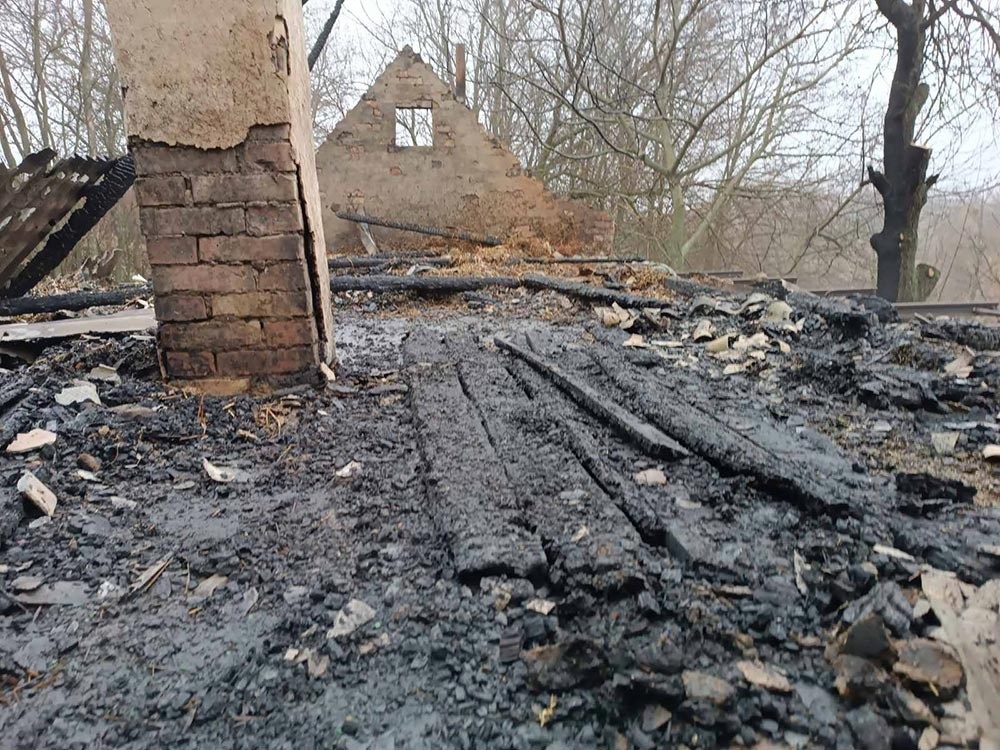 Наслідки пожежі у Стрітівці на Ржищівщині 30 грудня