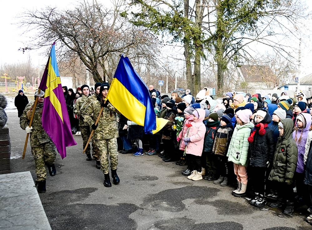 Відкриття меморіальних дощок загиблим Героям-випускникам на Кагарлицькому ліцеї №2. Внесення прапорів України та ліцею