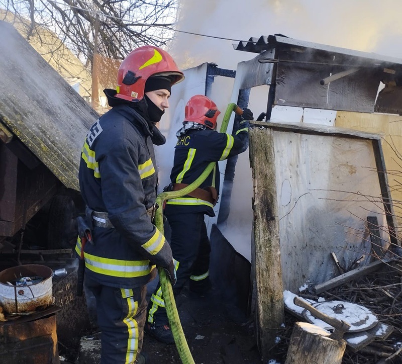 Пожежа дровника в селі Зелений Яр Кагарлицької МТГ