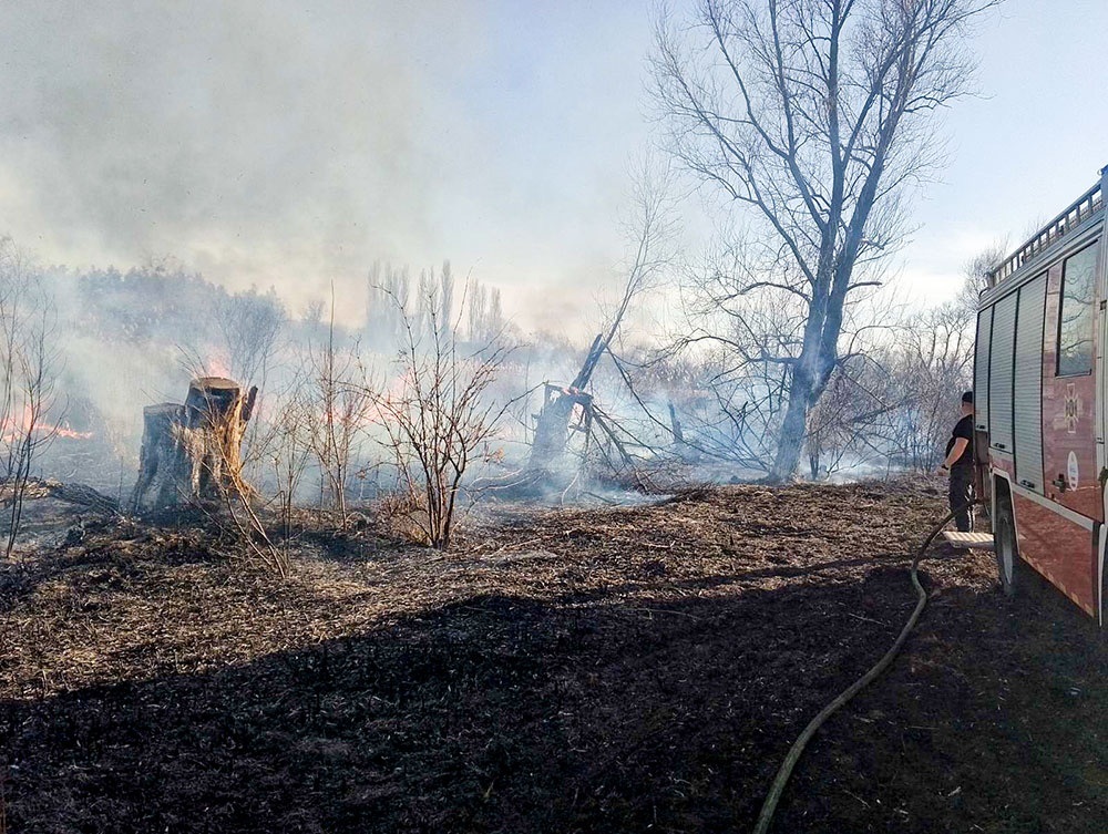 Ліквідація пожежі працівниками 19-ї ДПРЧ м. Кагарлик