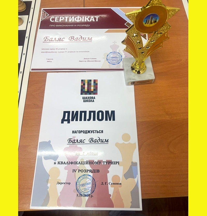 Нагороди кагарличанина Вадима Баляса на турнірі в Києві