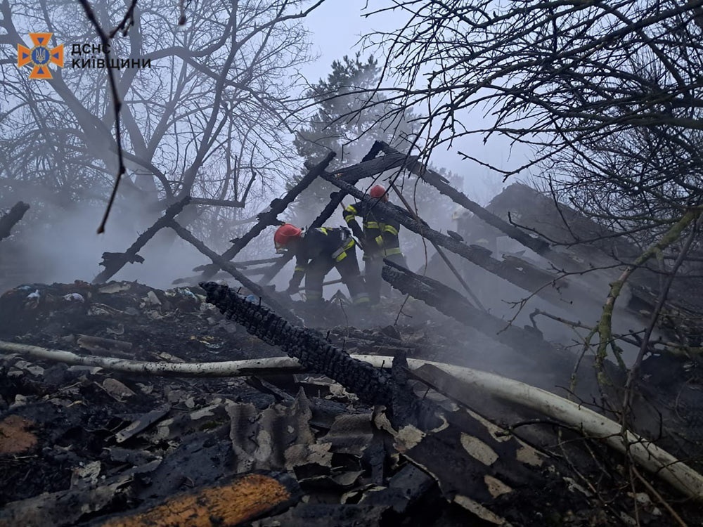 Наслідки пожежі в селі Оріхове на Кагарличчині