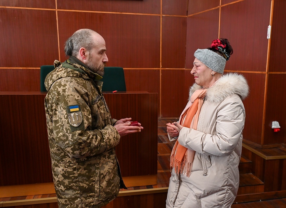 Вручення посмертного ордена Олексія Рогатіна в Кагарлику