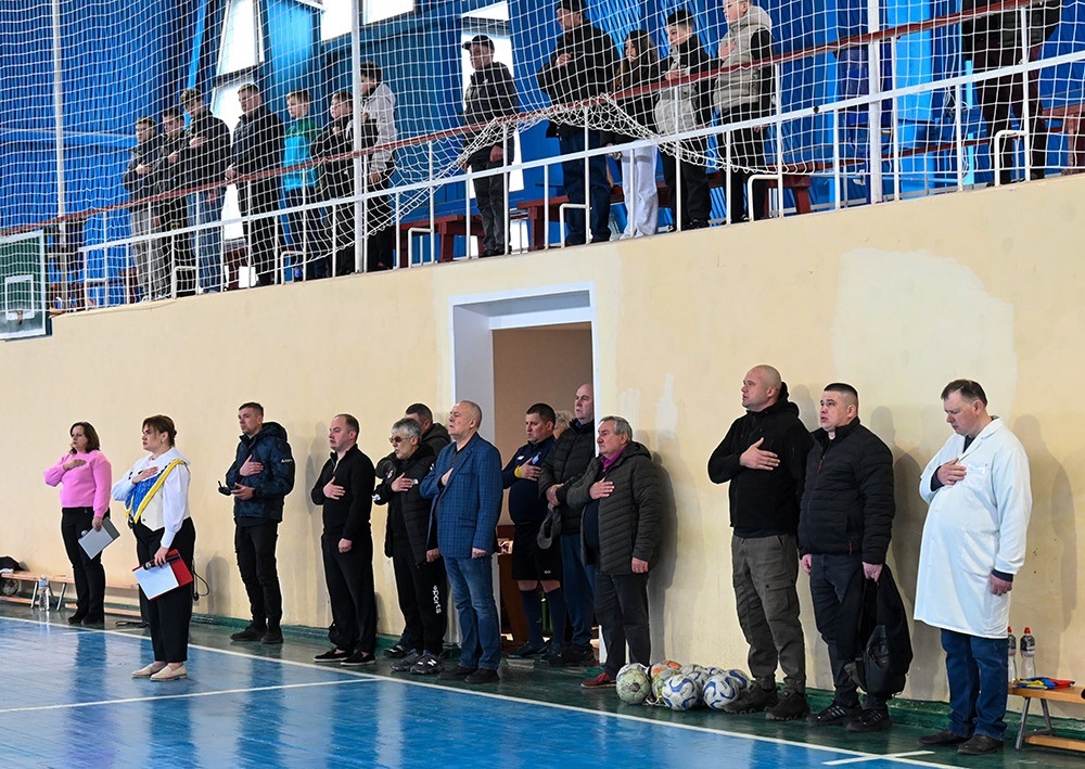 Відкриття турніру в Кагарлику - звучить Гімн України 